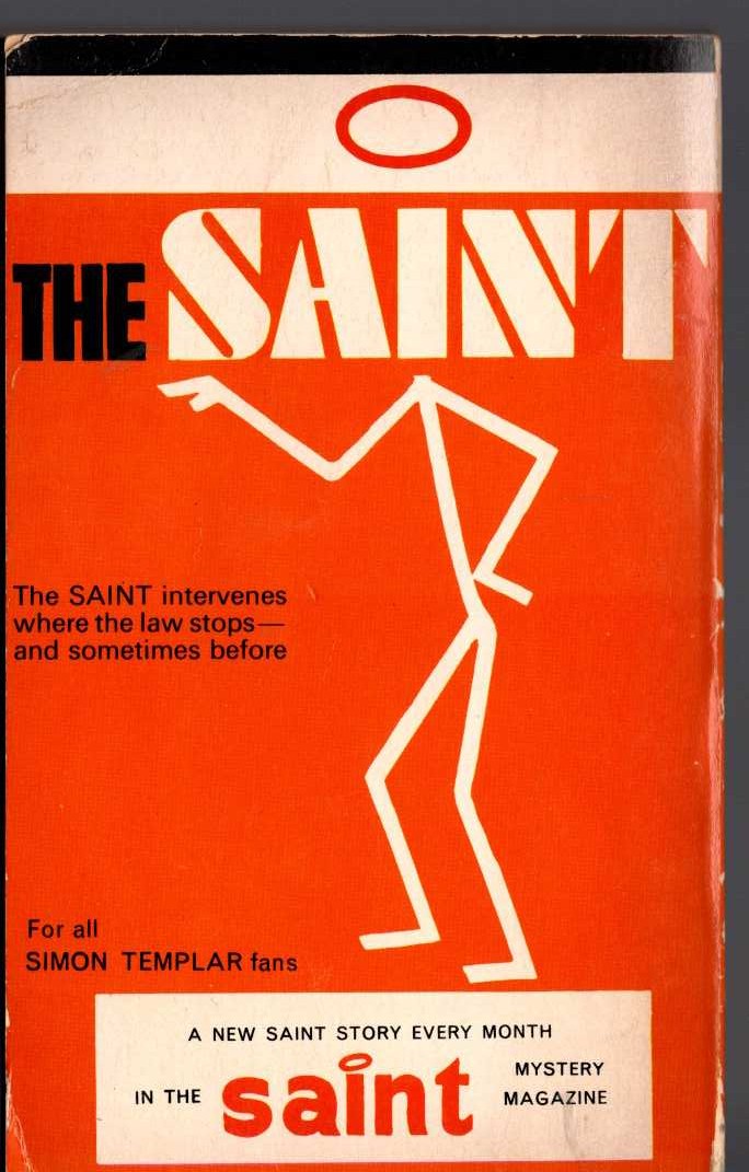 Leslie Charteris  THE SAINT INTERVENES magnified rear book cover image