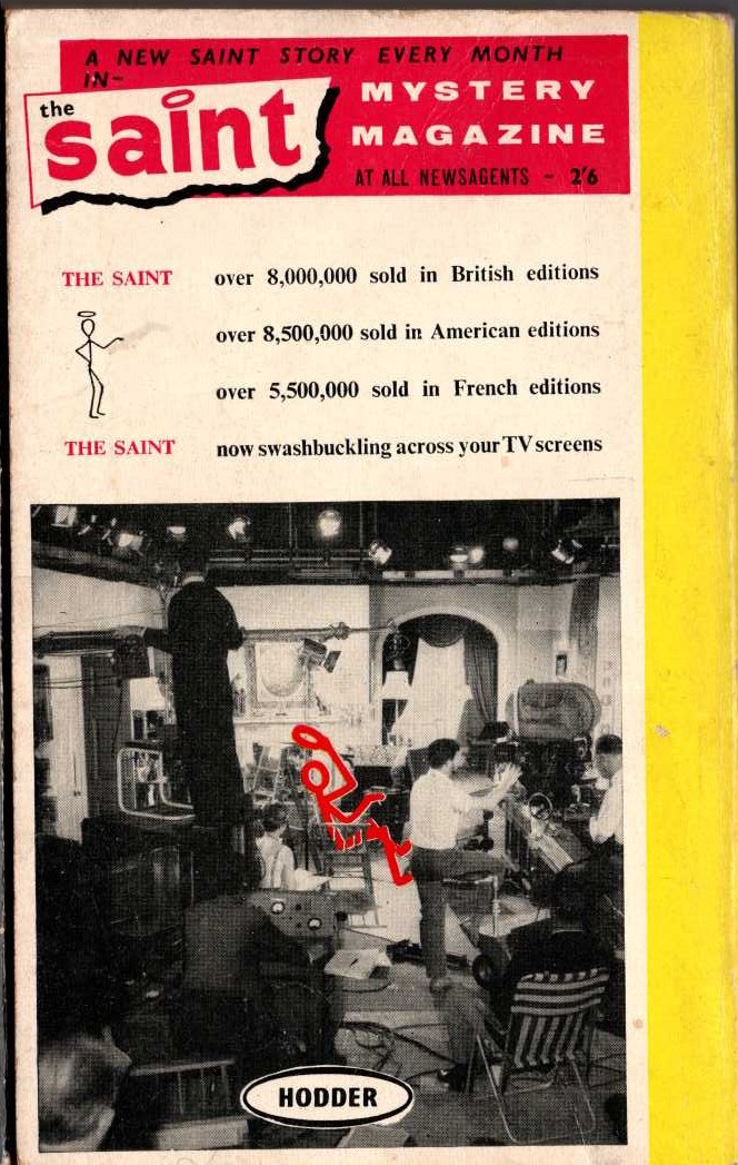 Leslie Charteris  THE SAINT IN NEW YORK magnified rear book cover image