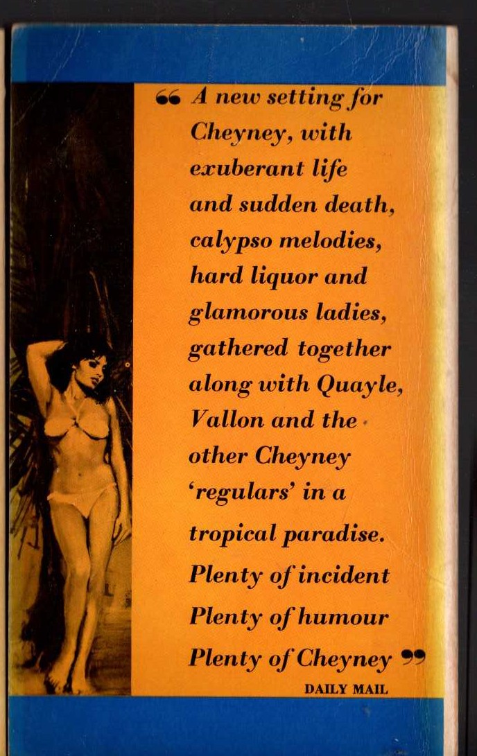 Peter Cheyney  DARK BAHAMA magnified rear book cover image