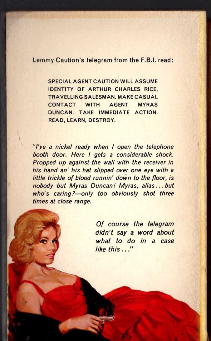 Peter Cheyney  POISON IVY magnified rear book cover image