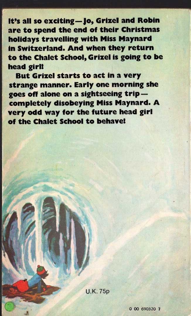 Elinor M. Brent-Dyer  THE HEAD GIRL OF THE CHALET SCHOOL magnified rear book cover image