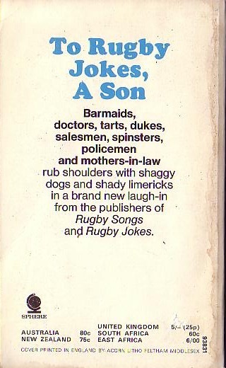 Rugby  (Various/Anonymous) SON OF RUGBY JOKES magnified rear book cover image