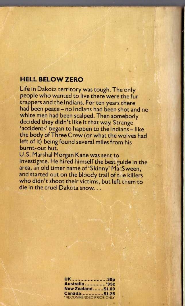 Louis Masterson  HELL BELOW ZERO magnified rear book cover image