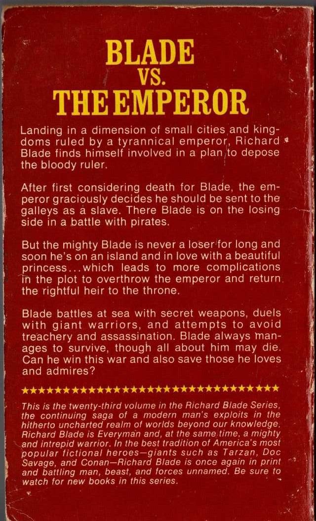 Jeffrey Lord  BLADE 23: EMPIRE OF BLOOD magnified rear book cover image