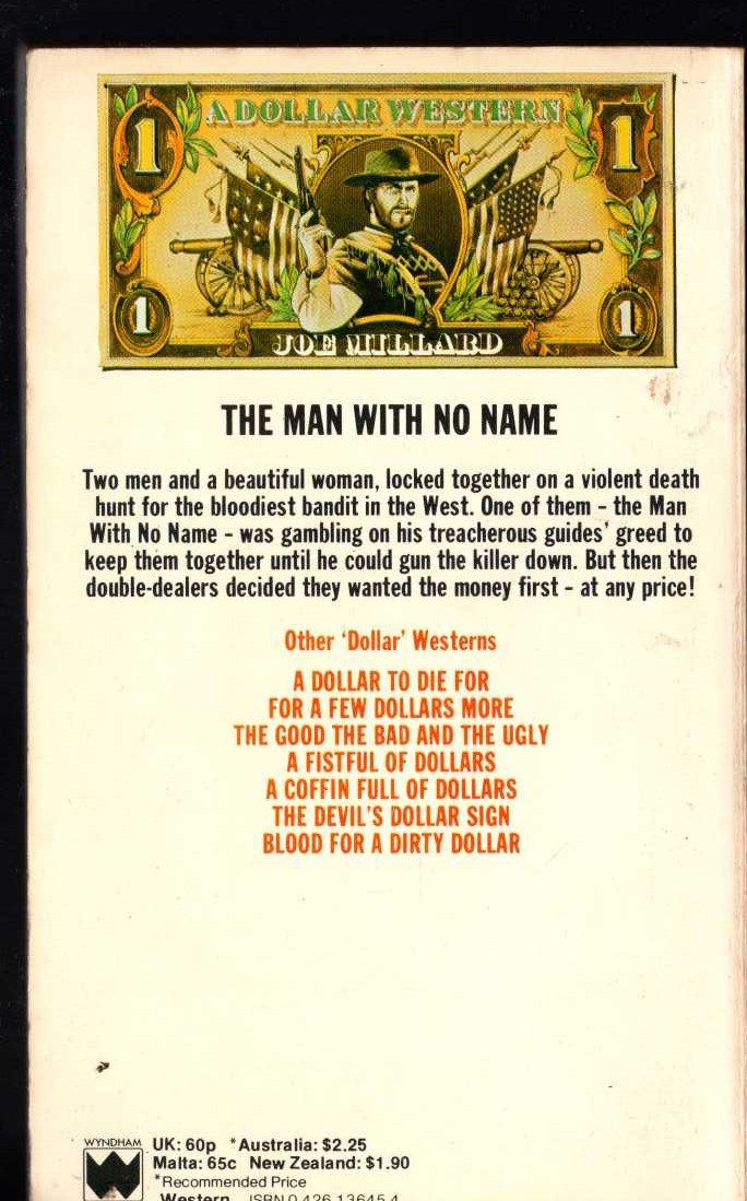 Joe Millard  THE MILLION-DOLLAR BLOODHUNT magnified rear book cover image