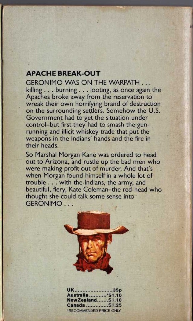 Louis Masterson  APACHE BREAK-OUT magnified rear book cover image
