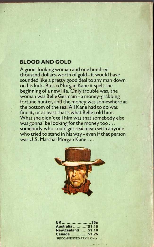 Louis Masterson  BLOOD AND GOLD magnified rear book cover image