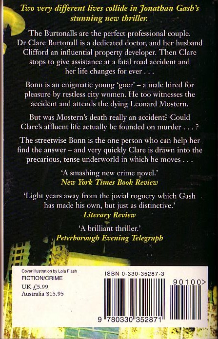 Jonathan Gash  DIFFERENT WOMEN DANCING magnified rear book cover image