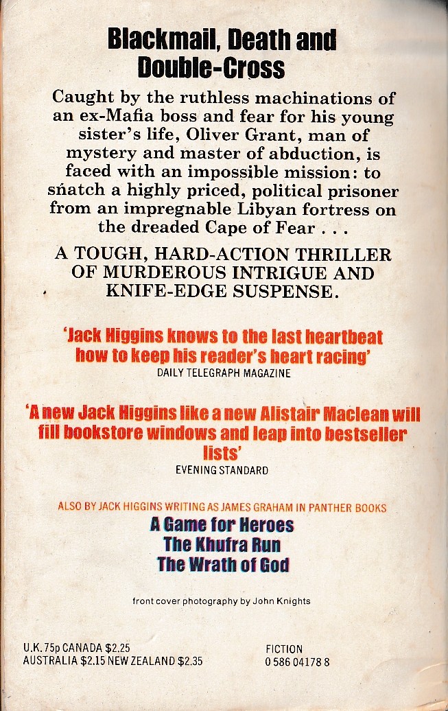 James Graham  BLOODY PASSAGE magnified rear book cover image