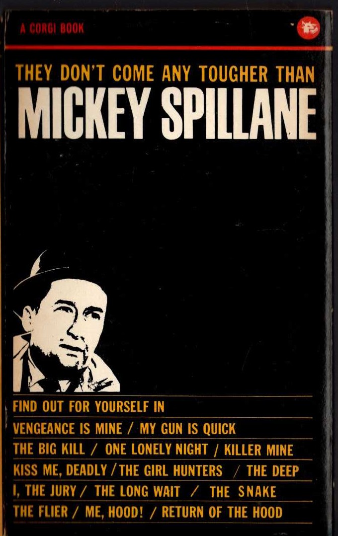 Mickey Spillane  THE FLIER magnified rear book cover image