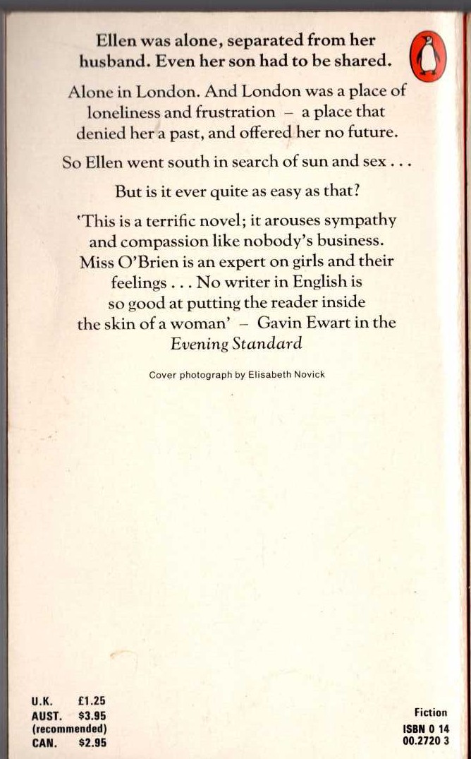 Edna O'Brien  AUGUST IS A WICKED MONTH magnified rear book cover image