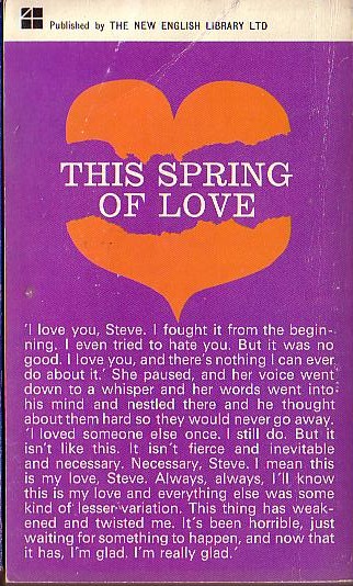 Charles Mergendahl  THIS SPRING OF LOVE magnified rear book cover image