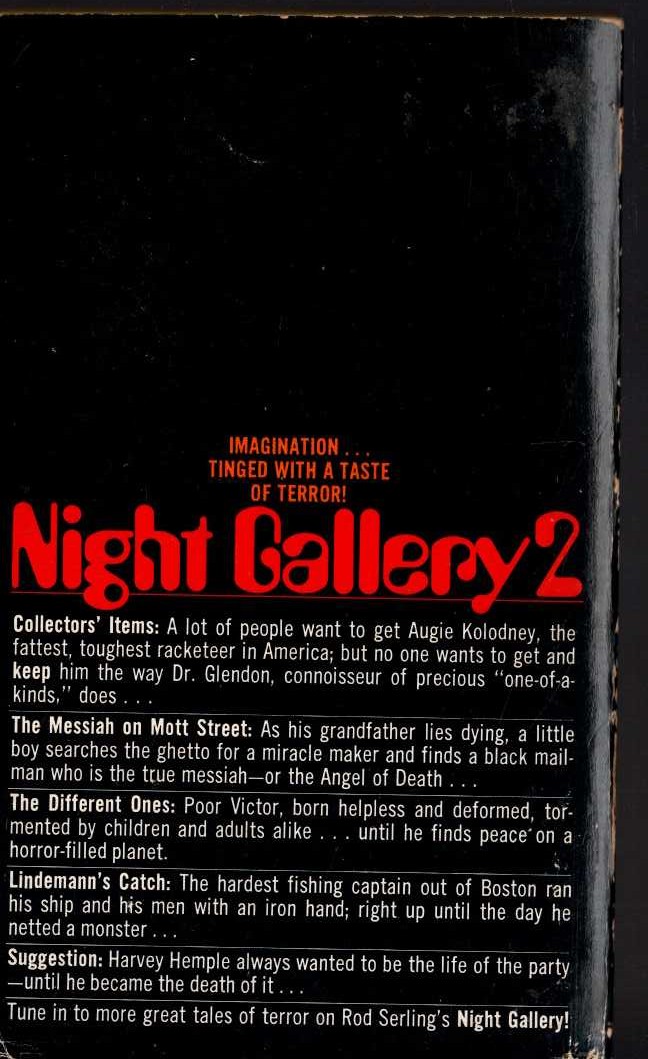 Rod Serling  NIGHT GALLERY 2 magnified rear book cover image