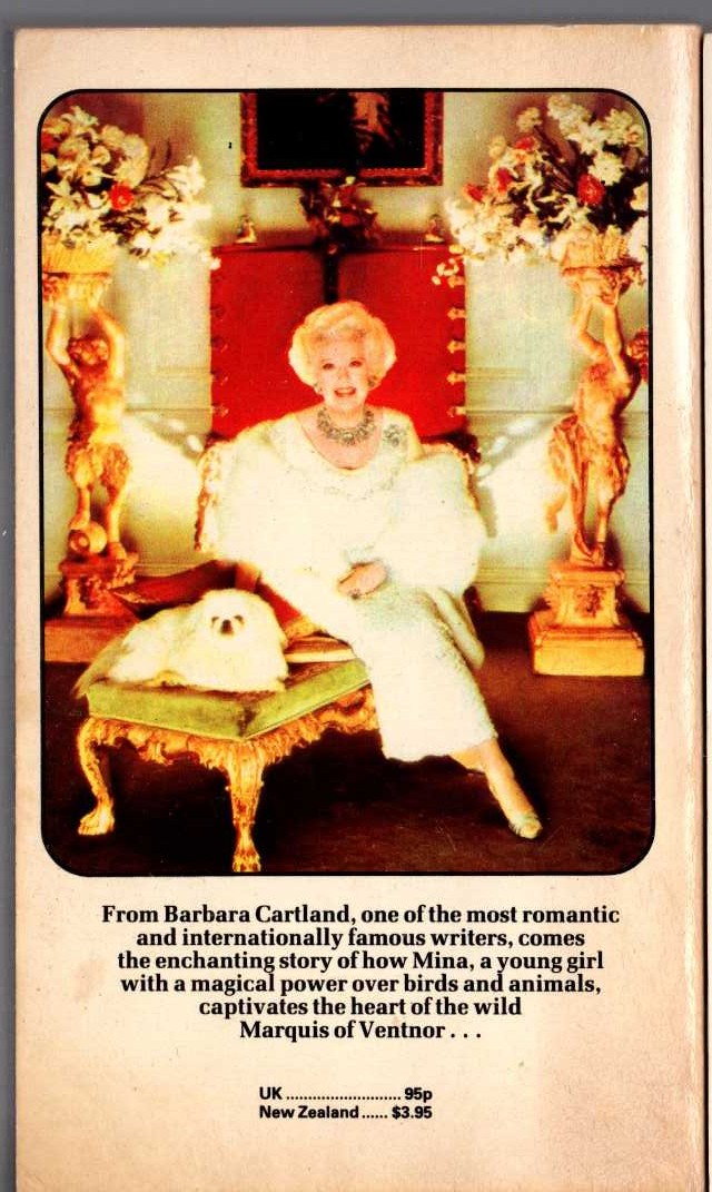 Barbara Cartland  WINGED MAGIC magnified rear book cover image
