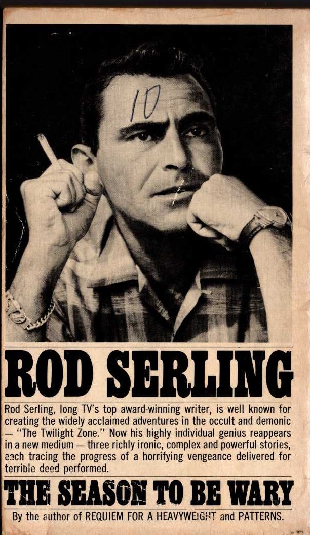 Rod Serling  THE SEASON TO BE WARY magnified rear book cover image