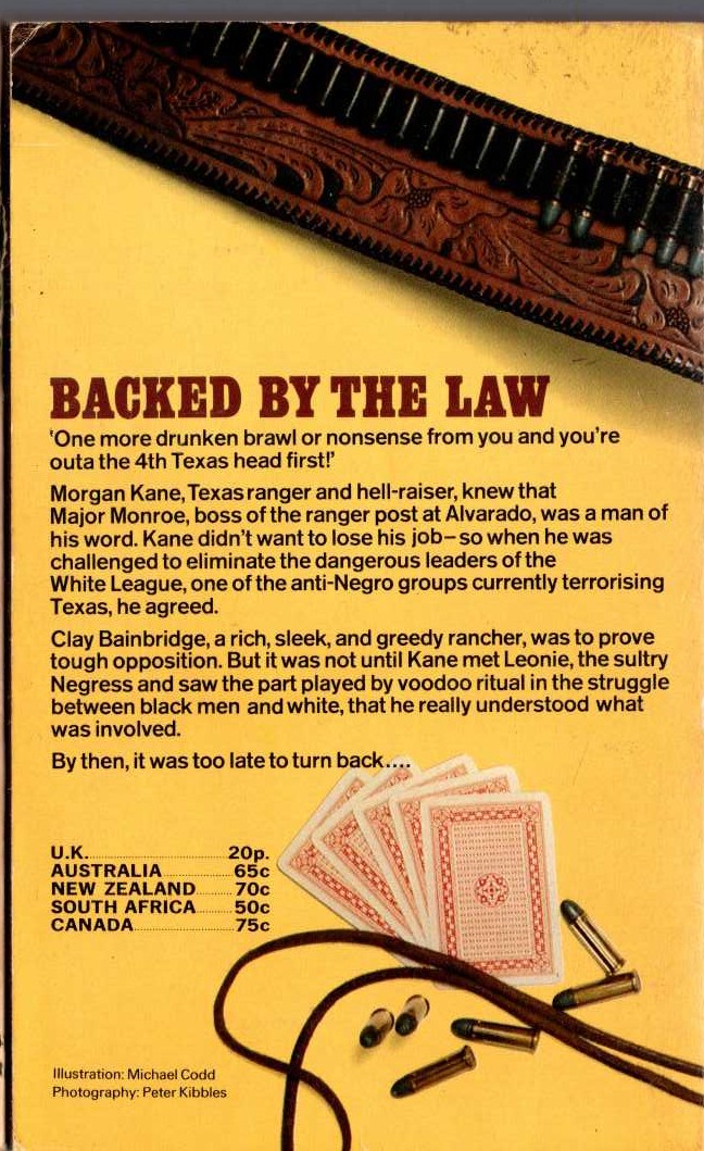 Louis Masterson  BACKED BY THE LAW magnified rear book cover image