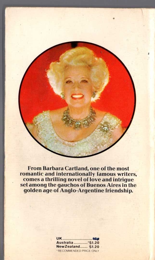 Barbara Cartland  THE TEARS OF LOVE magnified rear book cover image