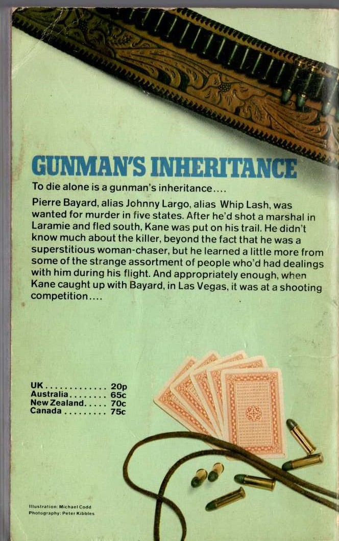 Louis Masterson  GUNMAN'S INHERITANCE magnified rear book cover image