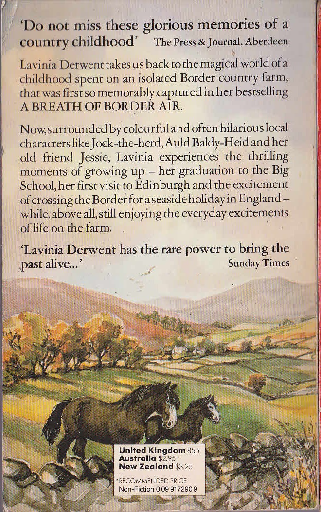 Lavinia Derwent  ANOTHER BREATH OF BORDER AIR magnified rear book cover image