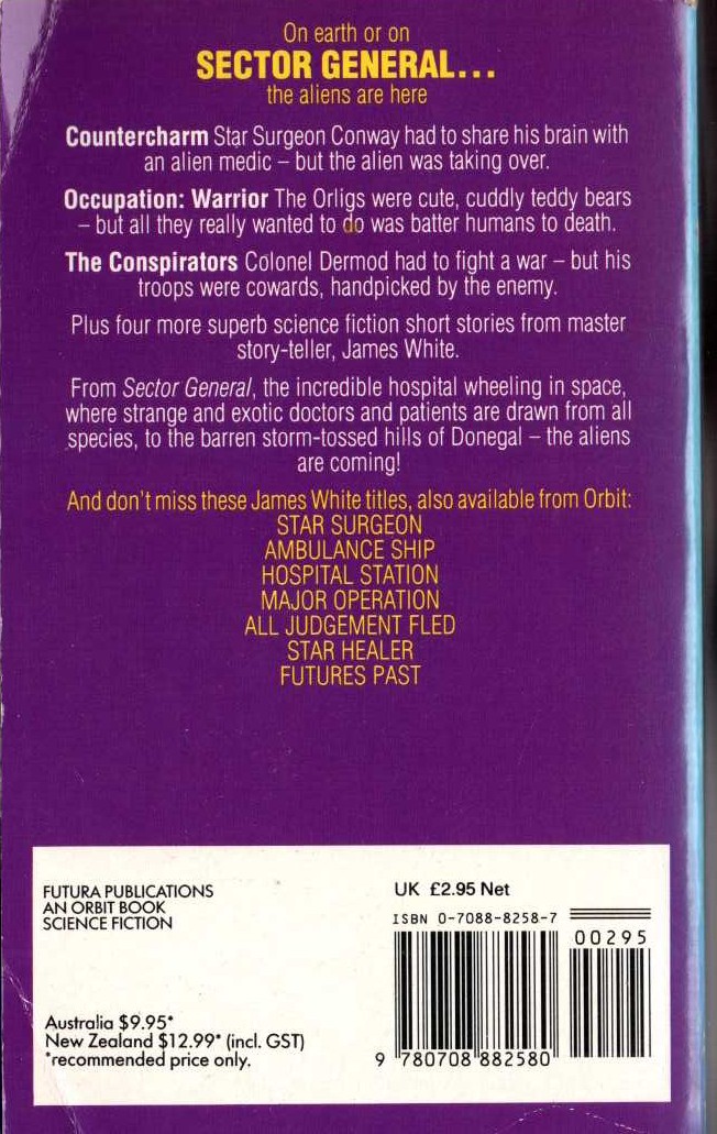 James White  THE ALIENS AMONG US magnified rear book cover image
