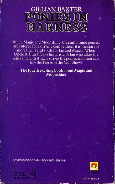 Gillian Baxter  PONIES IN HARNESS magnified rear book cover image