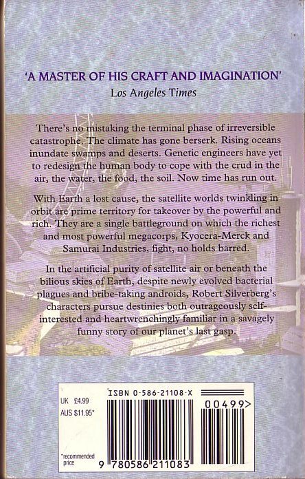Robert Silverberg  HOT SKY AT MIDNIGHT magnified rear book cover image