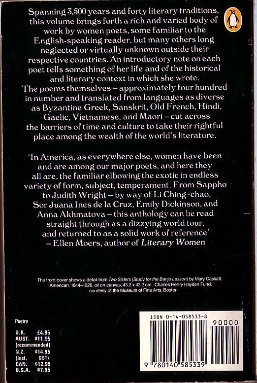 WOMEN POETS magnified rear book cover image