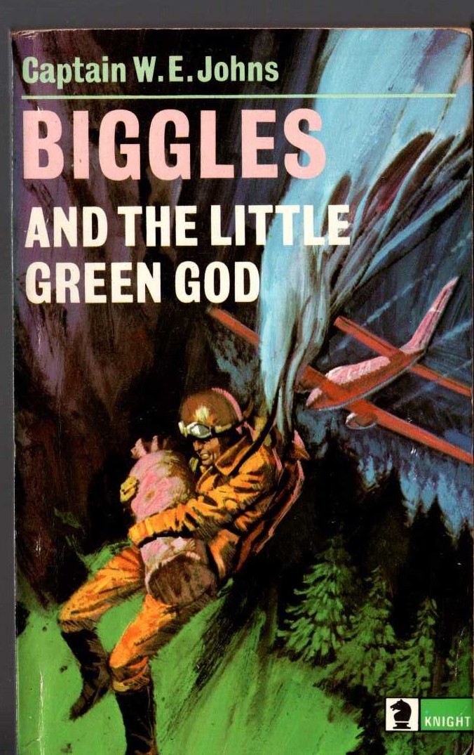 Captain W.E. Johns  BIGGLES AND THE LITTLE GREEN GOD front book cover image