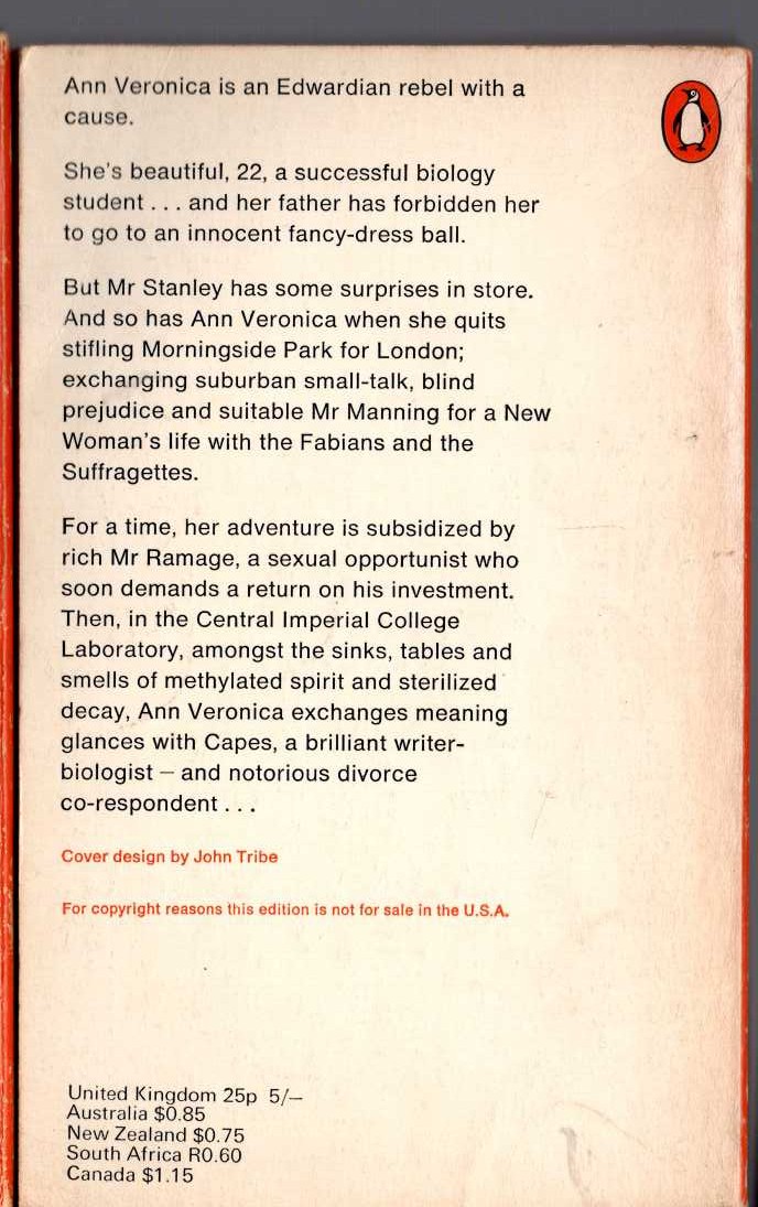 H.G. Wells  ANN VERONICA magnified rear book cover image