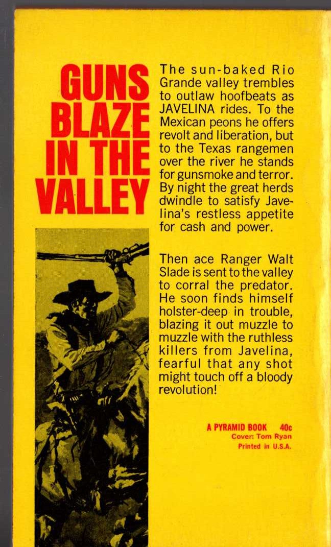 Bradford Scott  DEATH CALLS THE TURN magnified rear book cover image