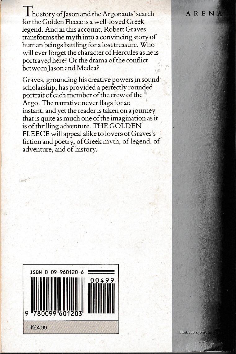 Robert Graves  THE GOLDEN FLEECE magnified rear book cover image
