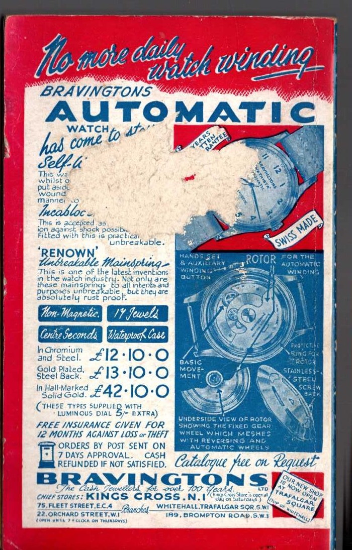 Edgar Wallace  THE DUKE IN THE SUBURBS magnified rear book cover image