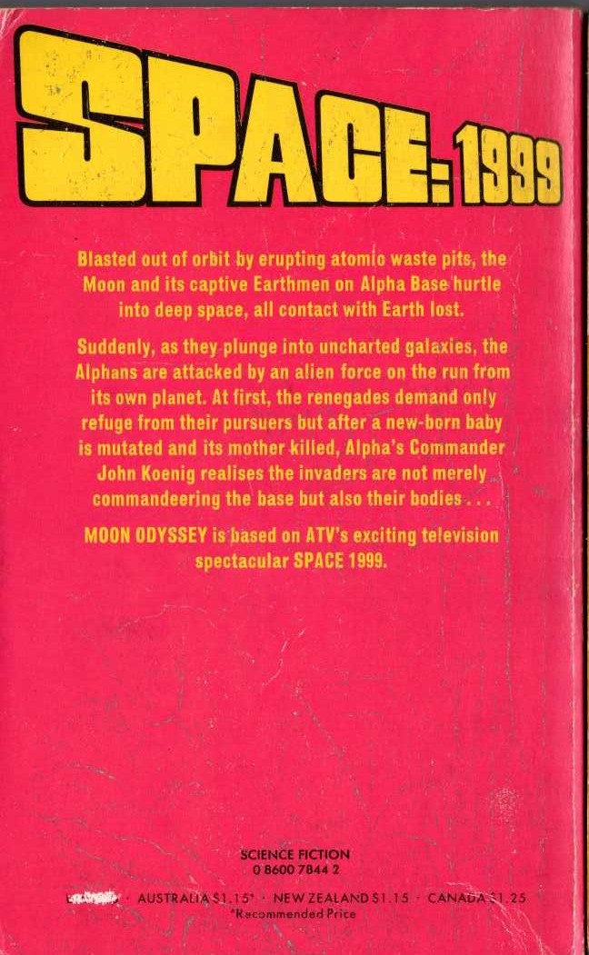 John Rankine  SPACE 1999: MOON ODYSSEY magnified rear book cover image