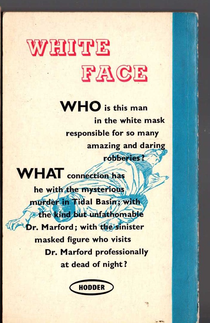 Edgar Wallace  WHITE FACE magnified rear book cover image