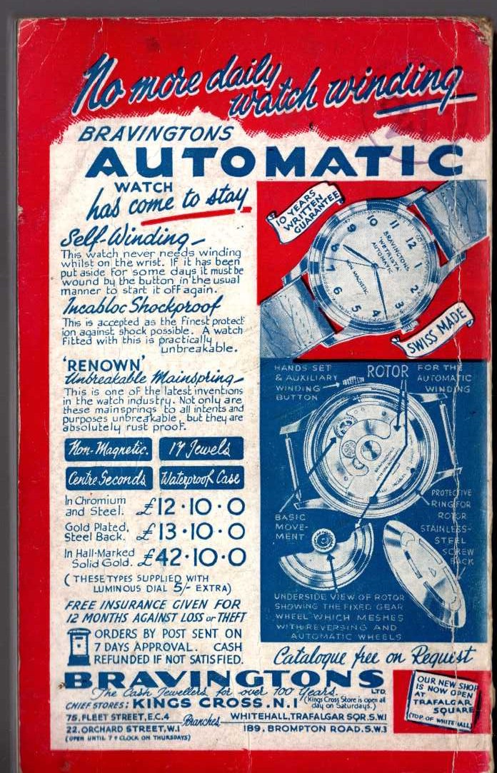 Edgar Wallace  BOSAMBO OF THE RIVER magnified rear book cover image