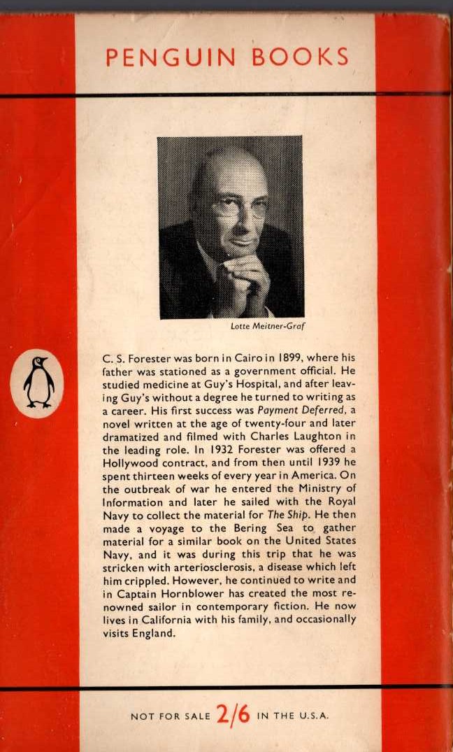 C.S. Forester  A SHIP ON THE LINE magnified rear book cover image