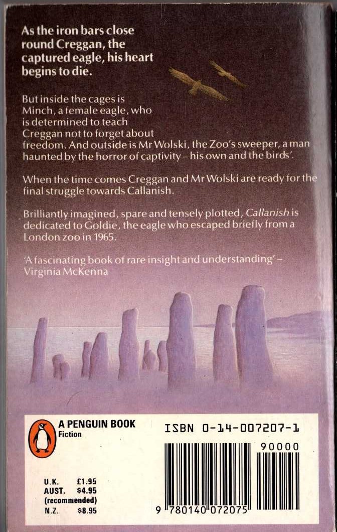 William Horwood  CALLANISH magnified rear book cover image
