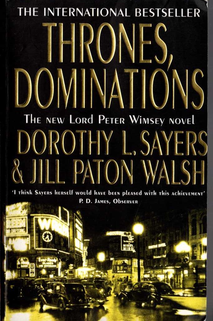 Dorothy L. Sayers  THRONES, DOMINATIONS front book cover image