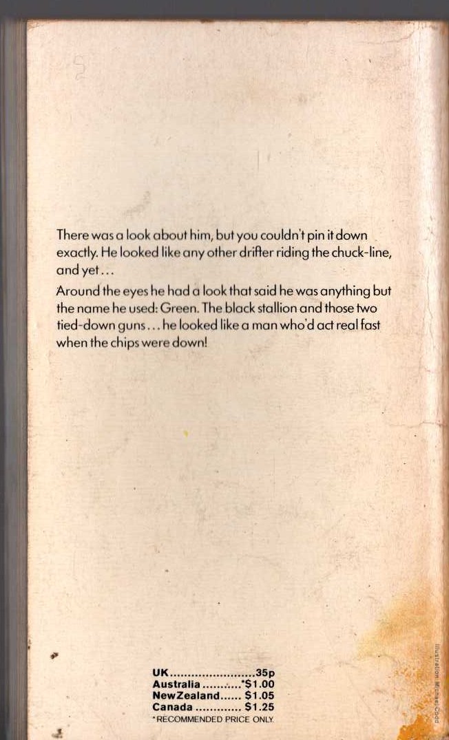 Oliver Strange  SUDDEN TAKES THE TRAIL magnified rear book cover image