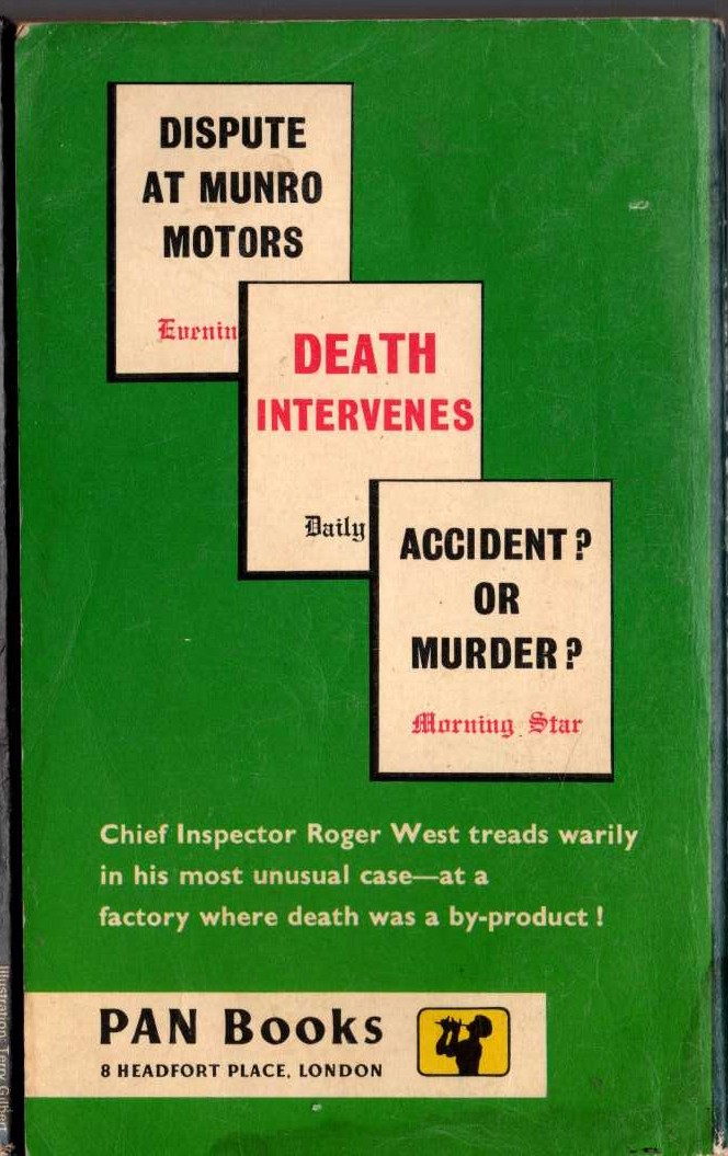 John Creasey  STRIKE FOR DEATH magnified rear book cover image