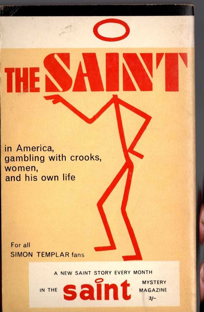 Leslie Charteris  THANKS TO THE SAINT magnified rear book cover image