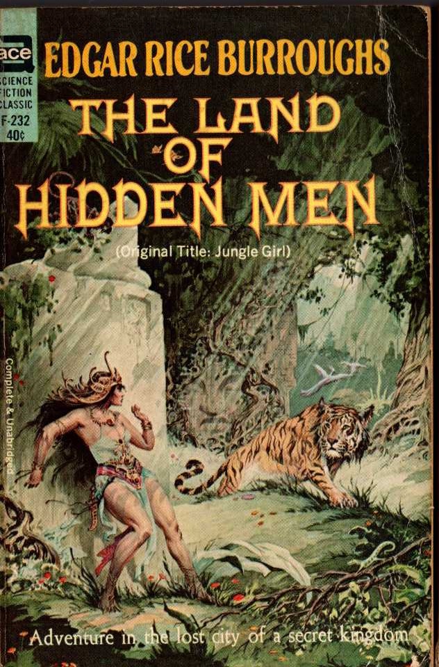 Edgar Rice Burroughs  THE LAND OF HIDDEN MEN front book cover image