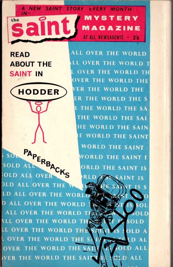 Leslie Charteris  TRUST THE SAINT magnified rear book cover image