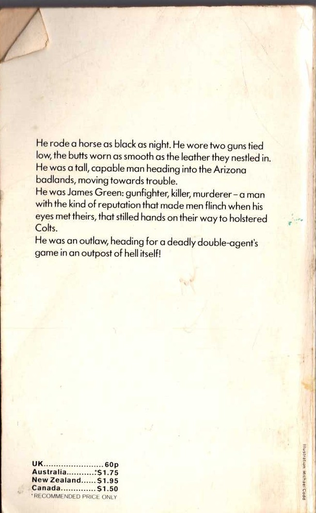 Oliver Strange  SUDDEN RIDES AGAIN magnified rear book cover image