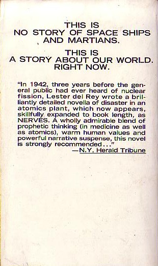Lester del Rey  NERVES magnified rear book cover image