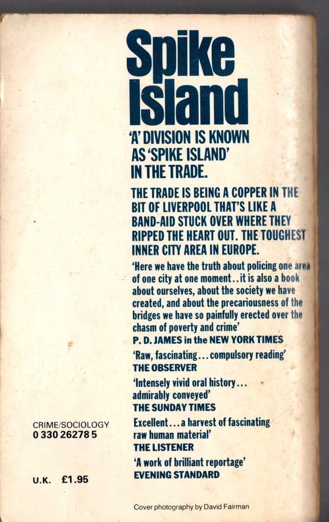 James McClure  SPIKE ISLAND magnified rear book cover image
