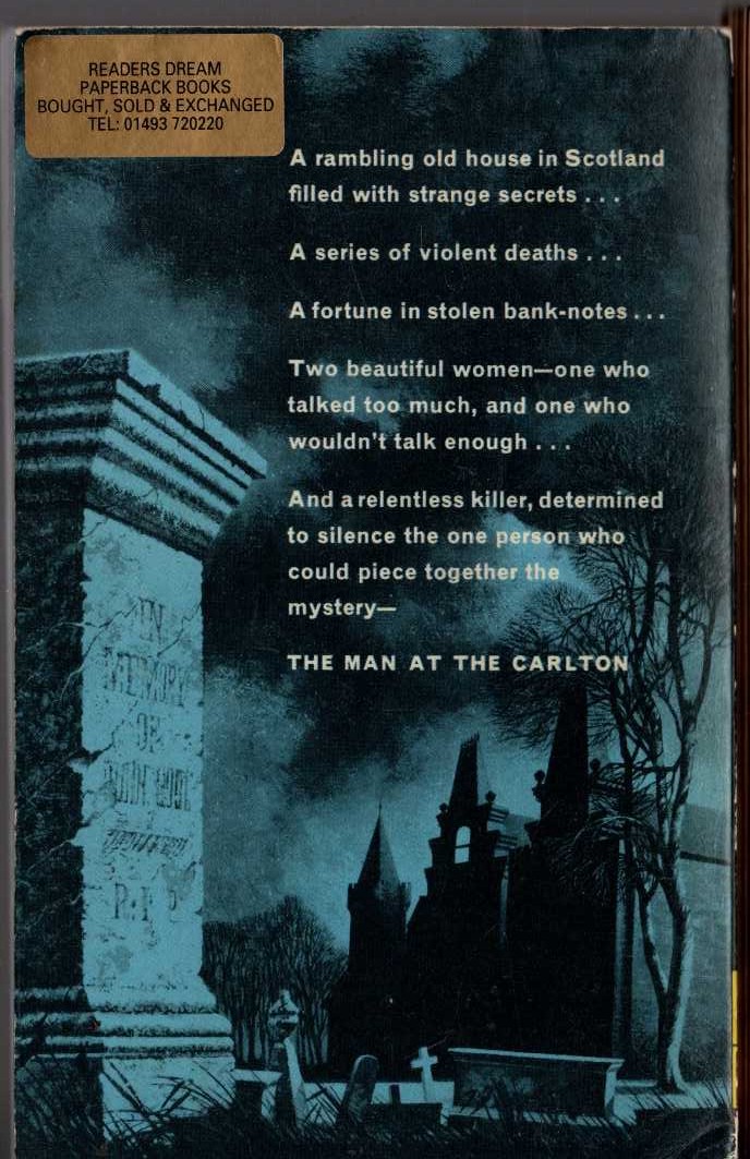Edgar Wallace  THE MAN AT THE CARLTON magnified rear book cover image