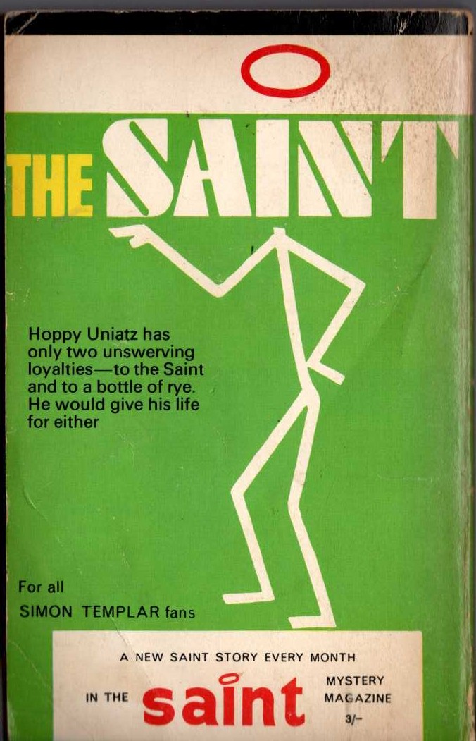 Leslie Charteris  FOLLOW THE SAINT magnified rear book cover image
