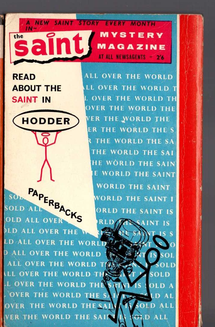 Leslie Charteris  THE SAINT ON GUARD magnified rear book cover image