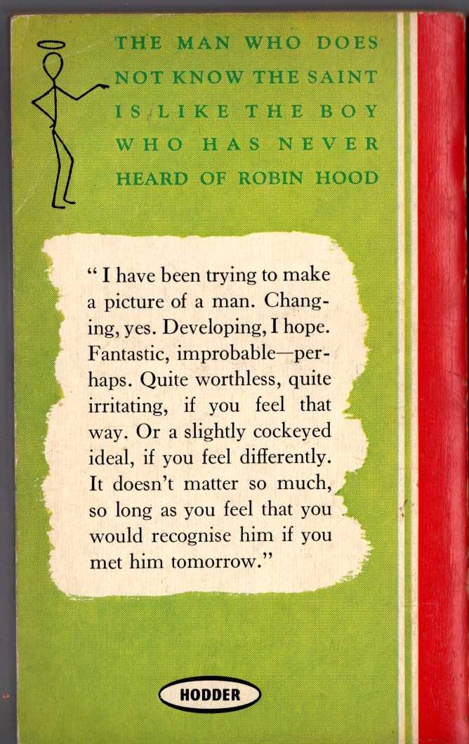 Leslie Charteris  THE SAINT IN MIAMI magnified rear book cover image